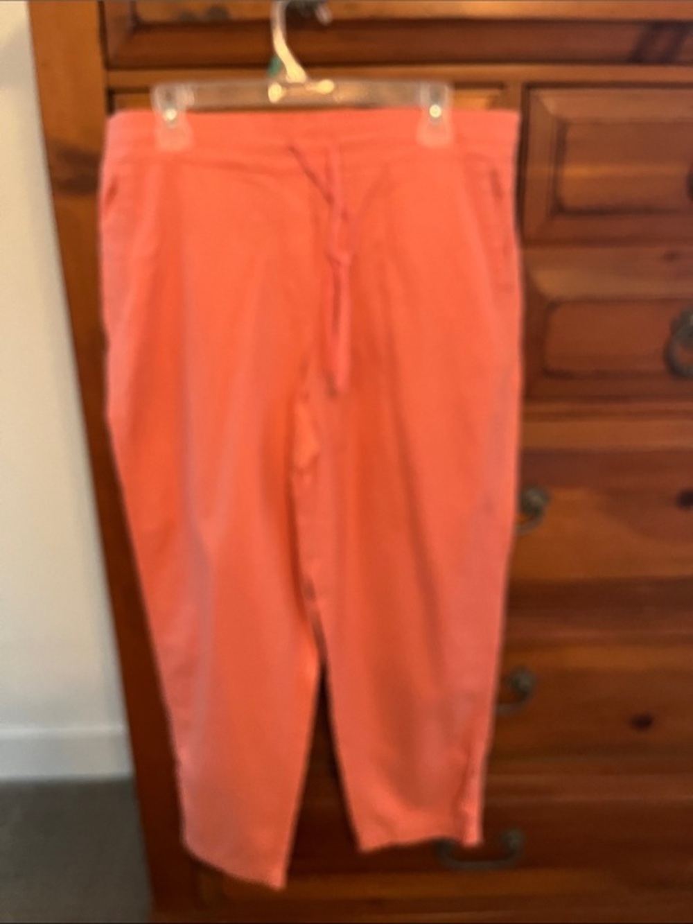 Talbots Women’s Coral-Orange Drawstring Capris NWOT